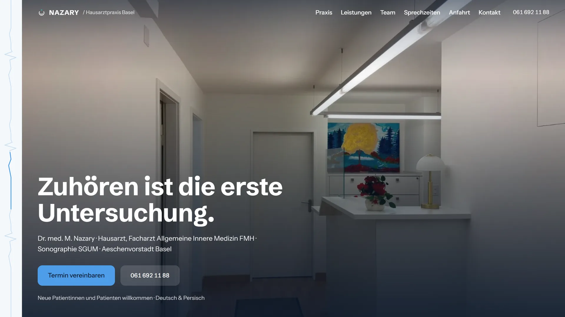 Startseite der Praxis Dr. Nazary am Desktop
